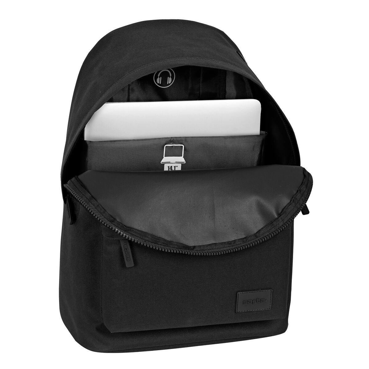 Skolas soma Safta   31 x 41 x 16 cm Melns